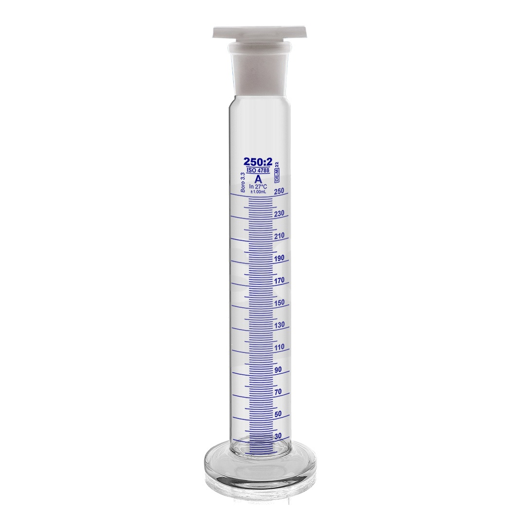 Measuring Cylinder Round Base with Stopper Class A