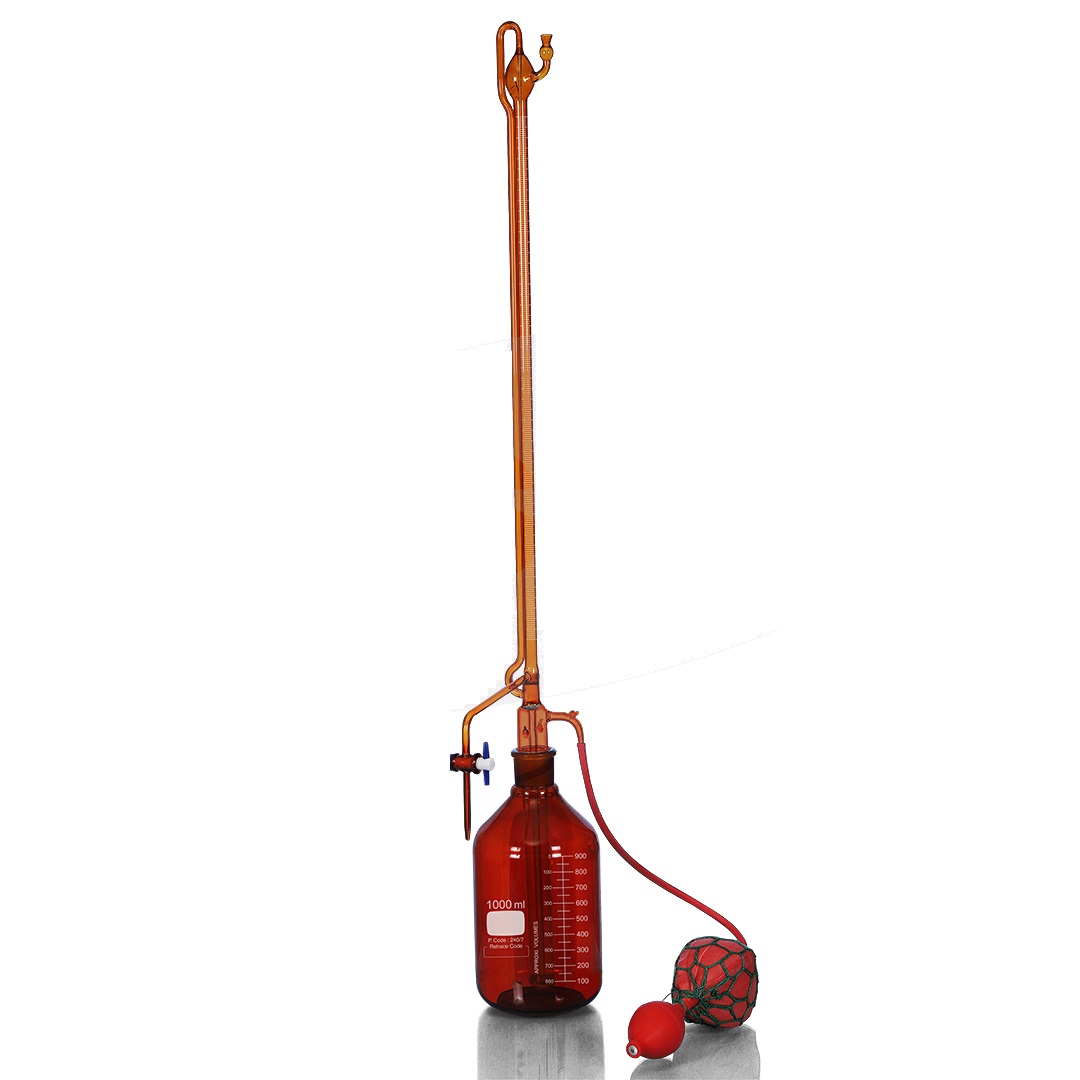Automatic Burette PTFE Stopcock Amber Class A with