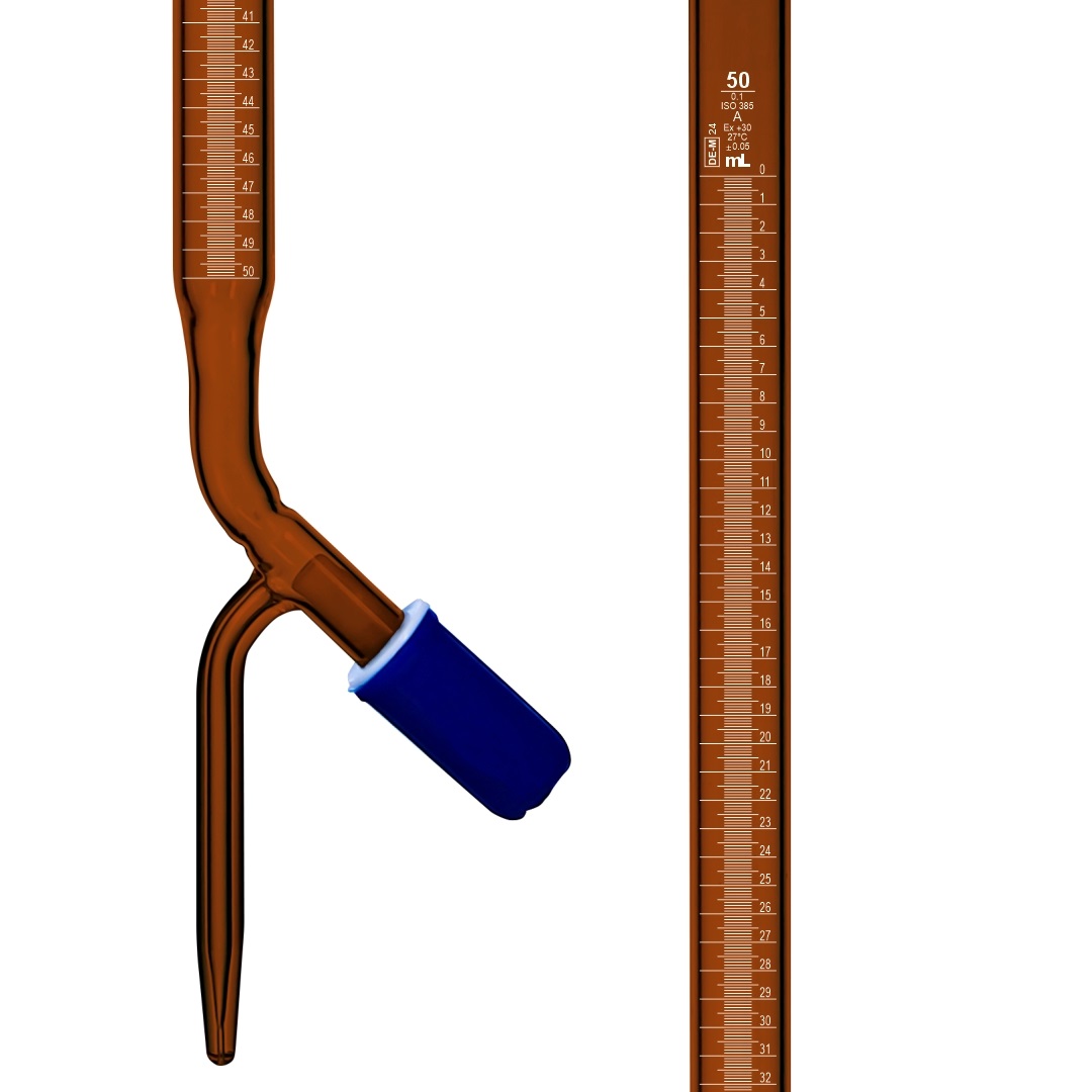Burettes Rotaflow Key with PTFE Needle Valve Amber